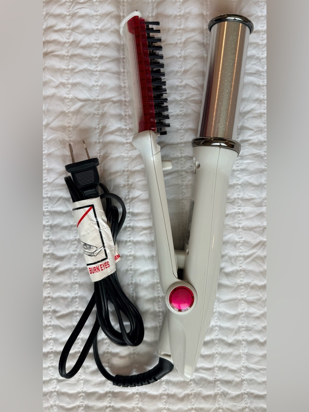 InStyler Wet 2 Dry Rotating Iron 1.25” Hair Styler Tourmaline Ceramic White - Picture 2 of 3